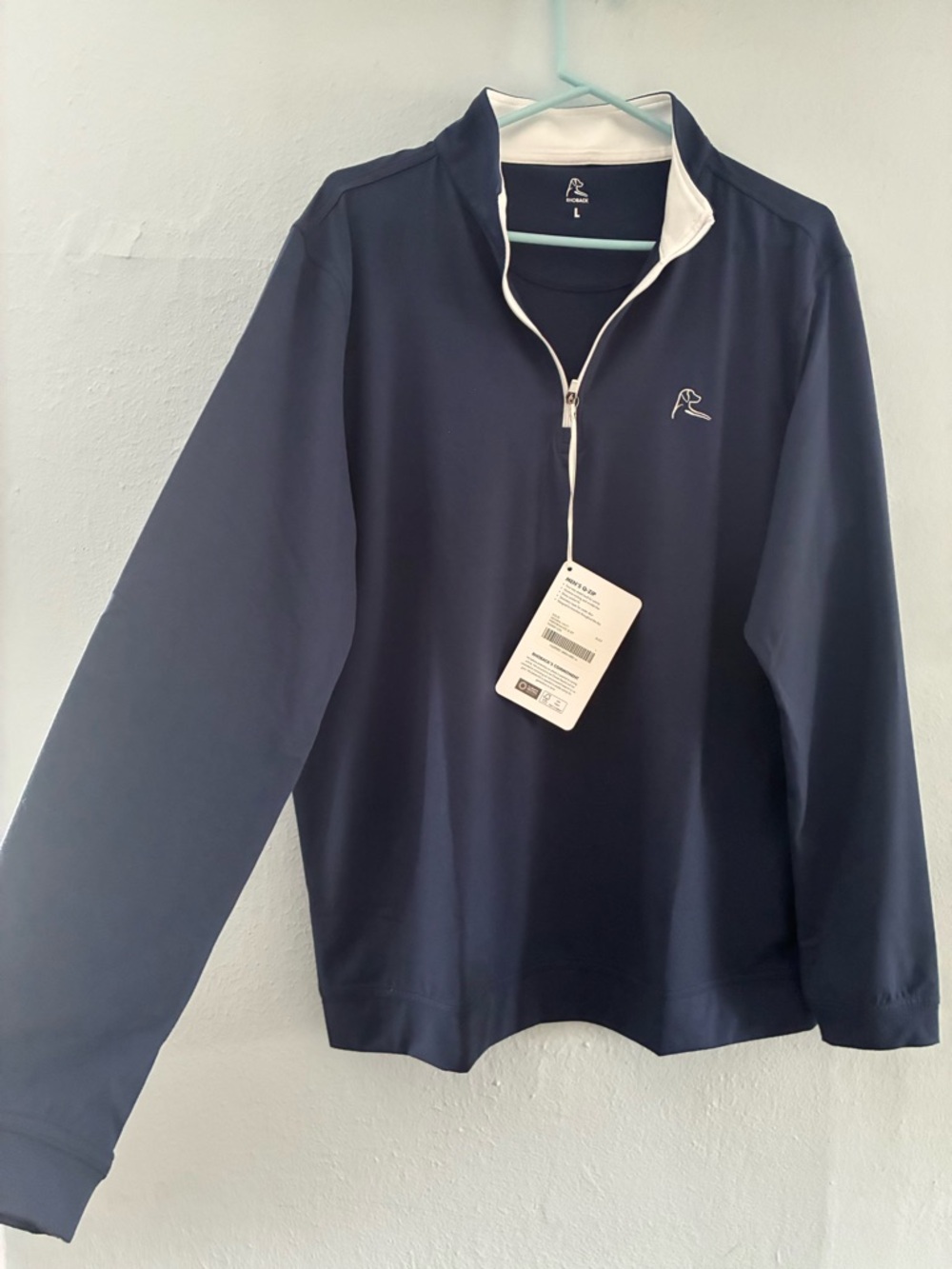 Rhoback Admiral Navy Performance Q-Zip with White Tag